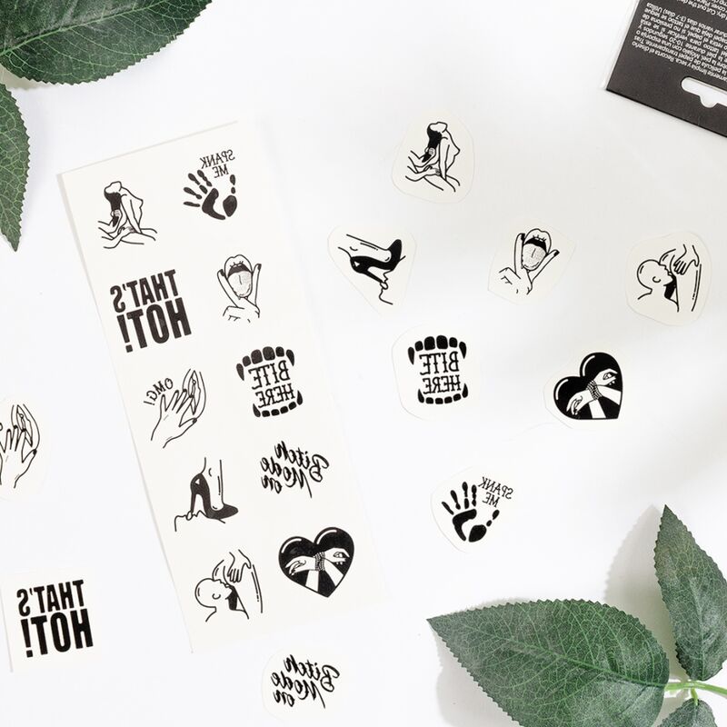 SECRET PLAY - SET MED 10 TILLFÄLLIGA TATUERINGAR KINKY KOLLEKTION