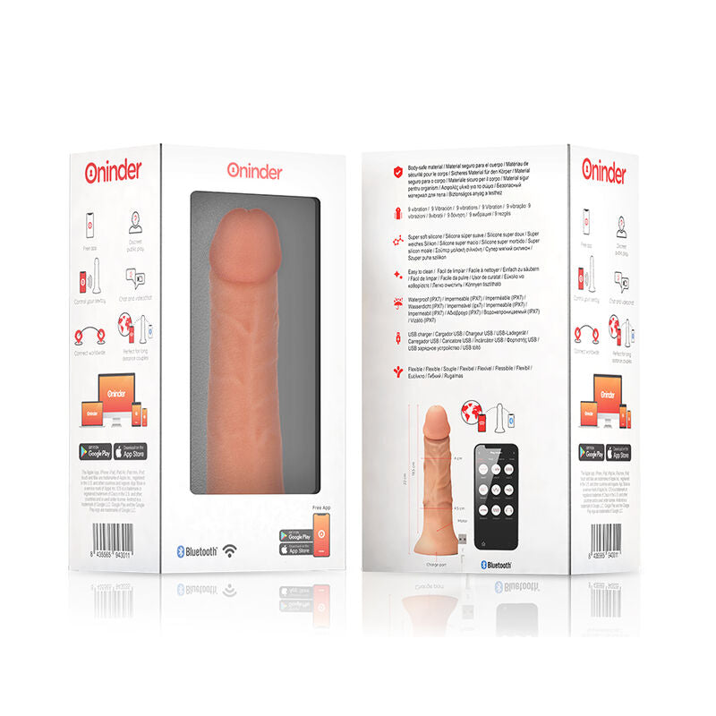 ONINDER - STOR BOGOTÁ VIBRATOR DILDO 9 HASTIGHETER NATURLIG 22 CM -O- 4.5 CM - GRATIS APP