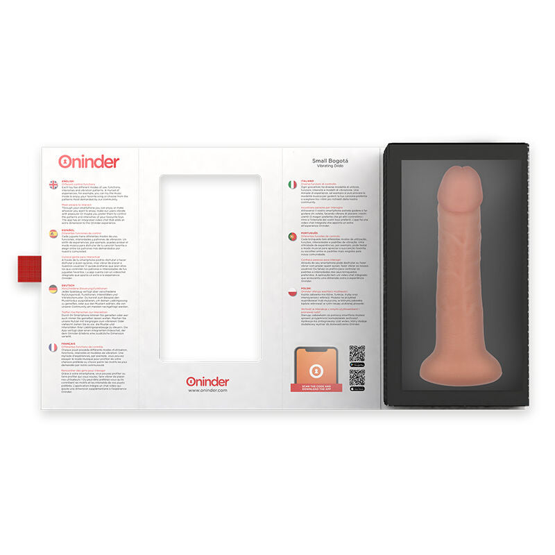 ONINDER - SMALL BOGOTÁ VIBRATOR DILDO 9 HASTIGHETER NATURLIG 17.5 CM -O- 4 CM - GRATIS APP