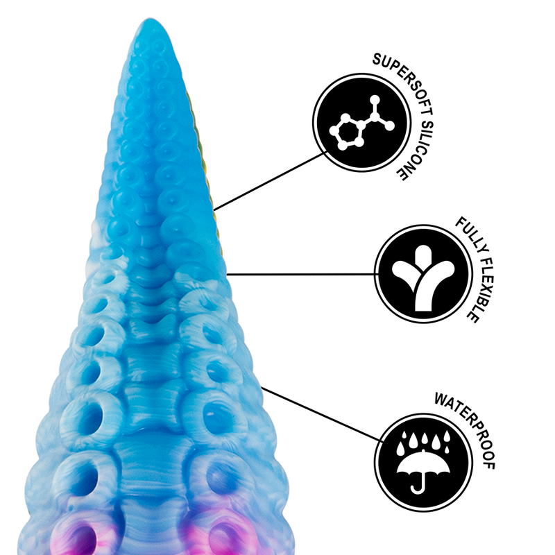 EPIC Phorcys blå tentakeldildo i liten storlek