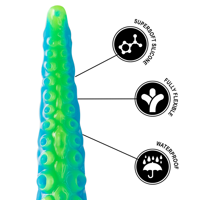 EPIC Scylla fluorescerande tunn tentakel dildo storlek large