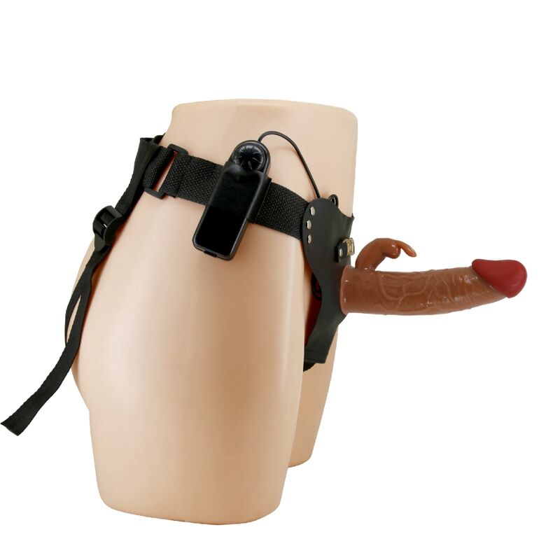 PRETTY LOVE - MARION HARNESS UNIVERSAL BRIEFS MED VIBRERANDE DILDO 19 CM BRUN