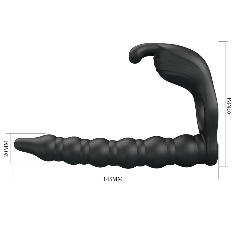 Pretty Love Blackney penisring med svart vibratorplugg