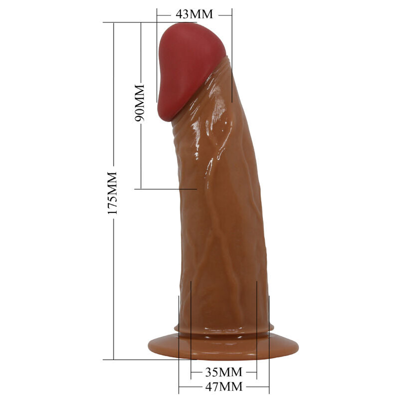 PRETTY LOVE - STARKS HARNESS BRIEFS MULTI-SPEED VIBRATION DILDO 17,5 CM LJUST BRUN