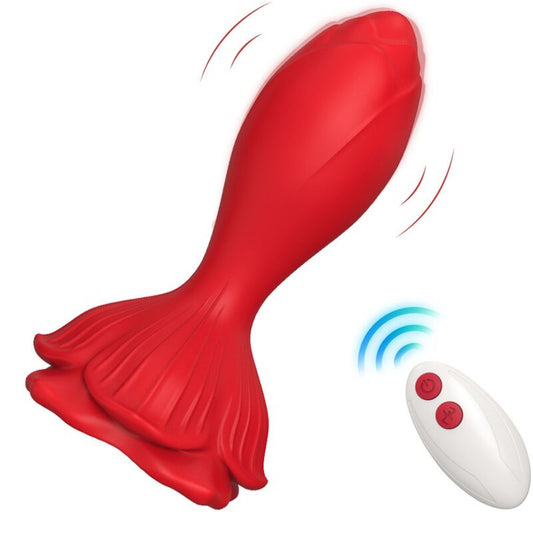 ARMONY - Rosa vibrator och analplugg liten med fjärrkontroll röd