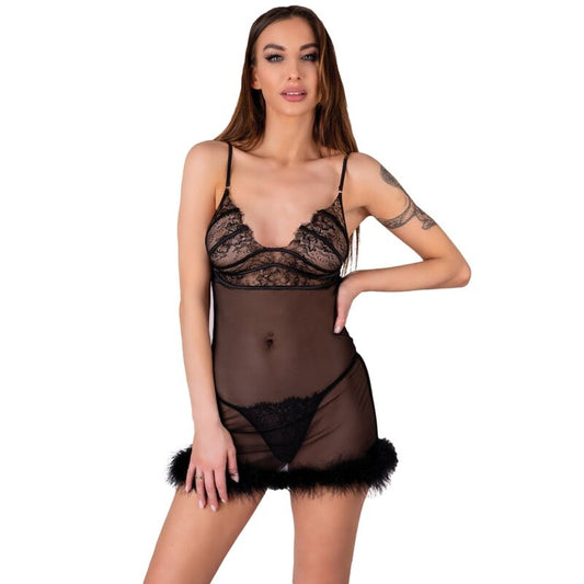 Zerunam Set Babydoll och Tanga i svart från Livco Corsetti Fashion