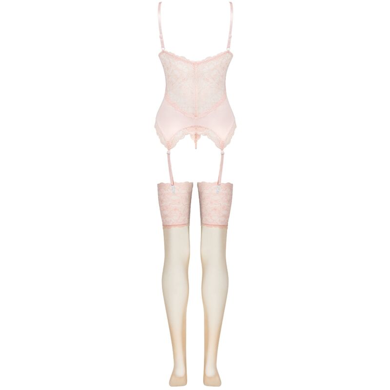 LIVCO CORSETTI FASHION Persinne Peach Set med korsett, trosor och strumpor