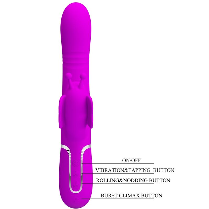 Pretty Love multifunktionell rabbit vibrator i fuchsia