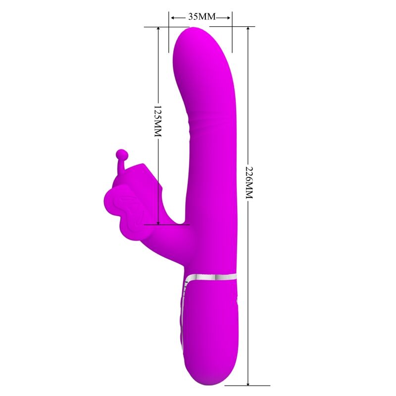 Pretty Love multifunktionell rabbit vibrator i fuchsia