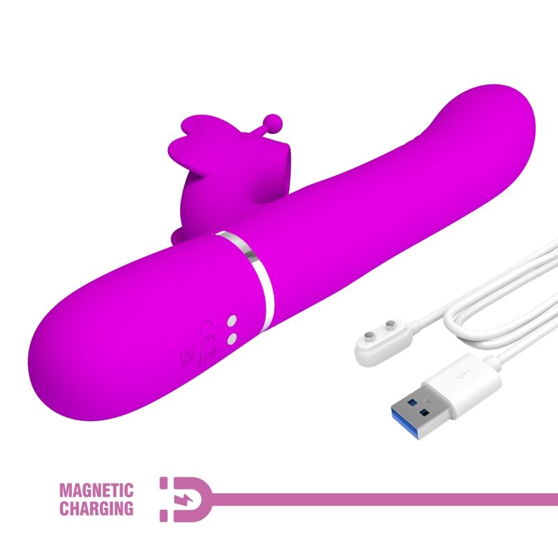 Pretty Love multifunktionell rabbit vibrator i fuchsia