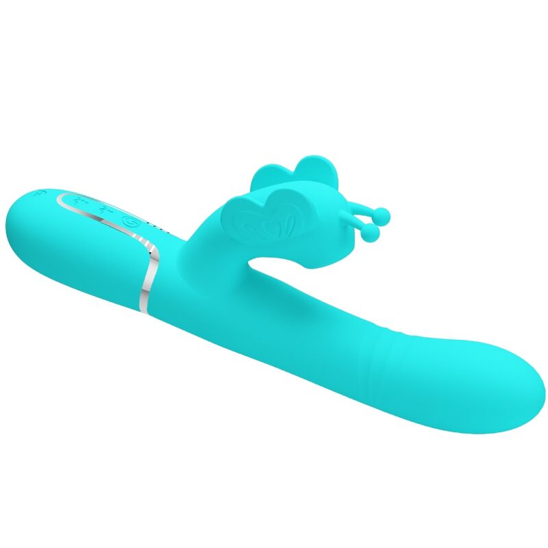 Pretty Love multifunktionell rabbit vibrator i aqua grön