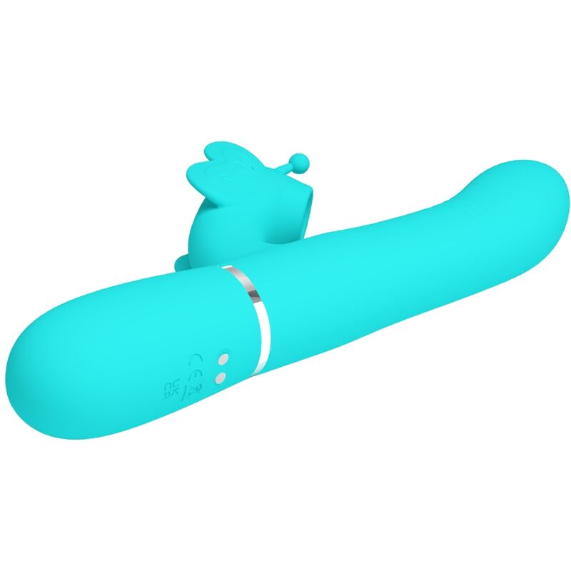 Pretty Love multifunktionell rabbit vibrator i aqua grön