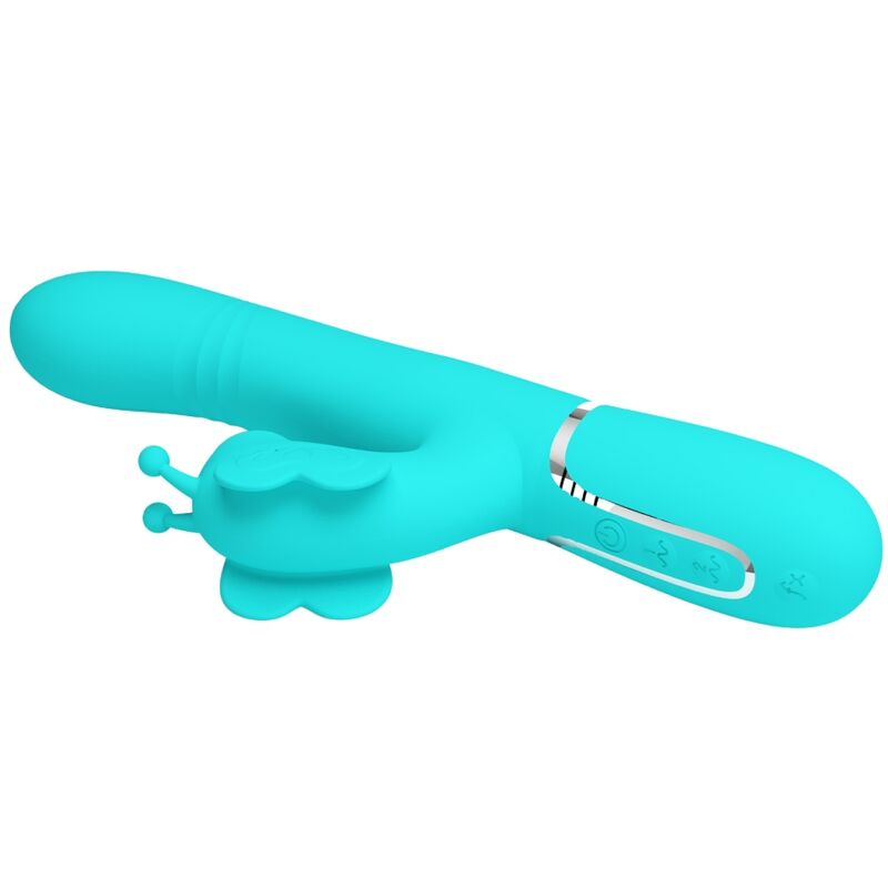 Pretty Love multifunktionell rabbit vibrator i aqua grön