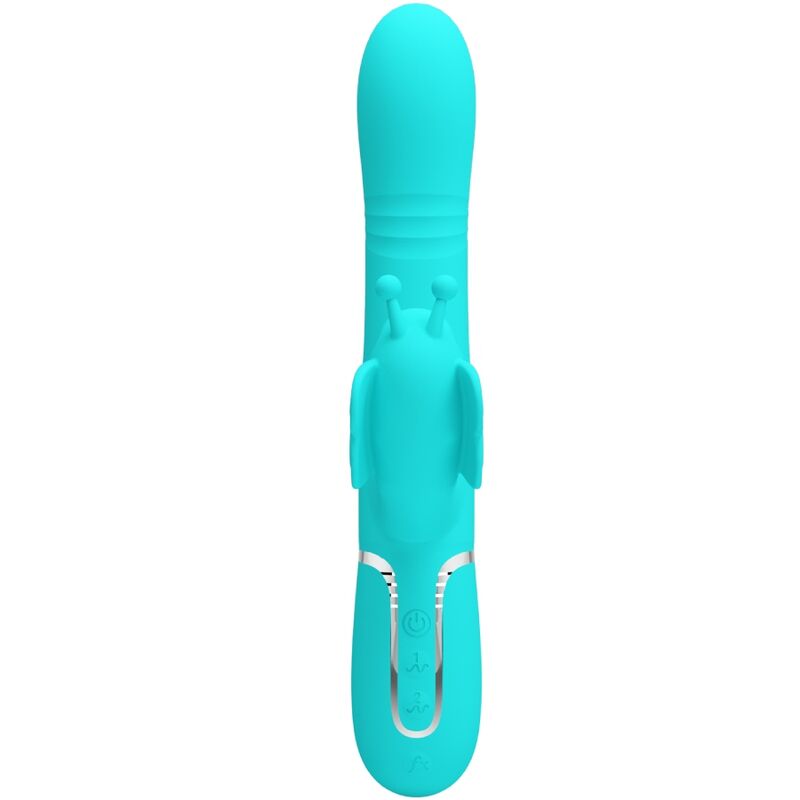 Pretty Love multifunktionell rabbit vibrator i aqua grön
