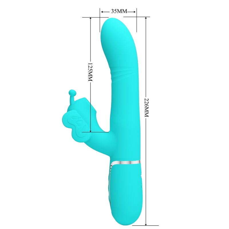 Pretty Love multifunktionell rabbit vibrator i aqua grön