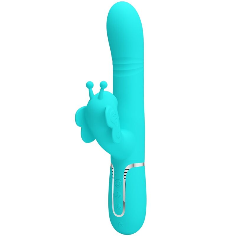 Pretty Love multifunktionell rabbit vibrator i aqua grön