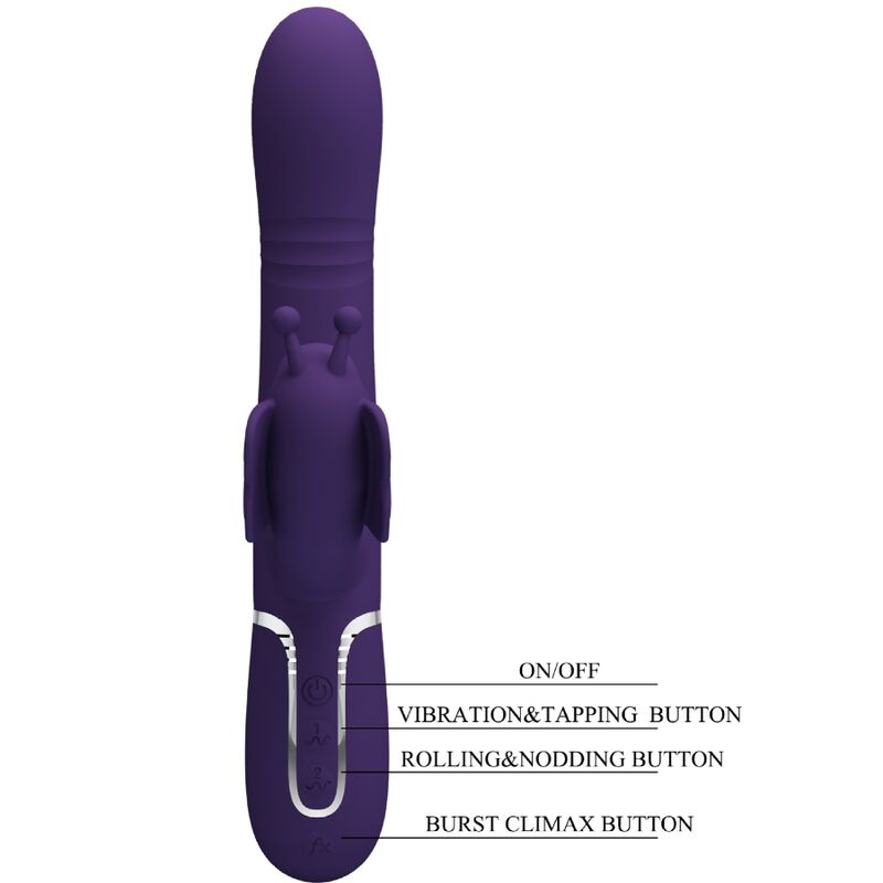 Pretty Love multifunktionell rabbit vibrator 4 i 1 lila