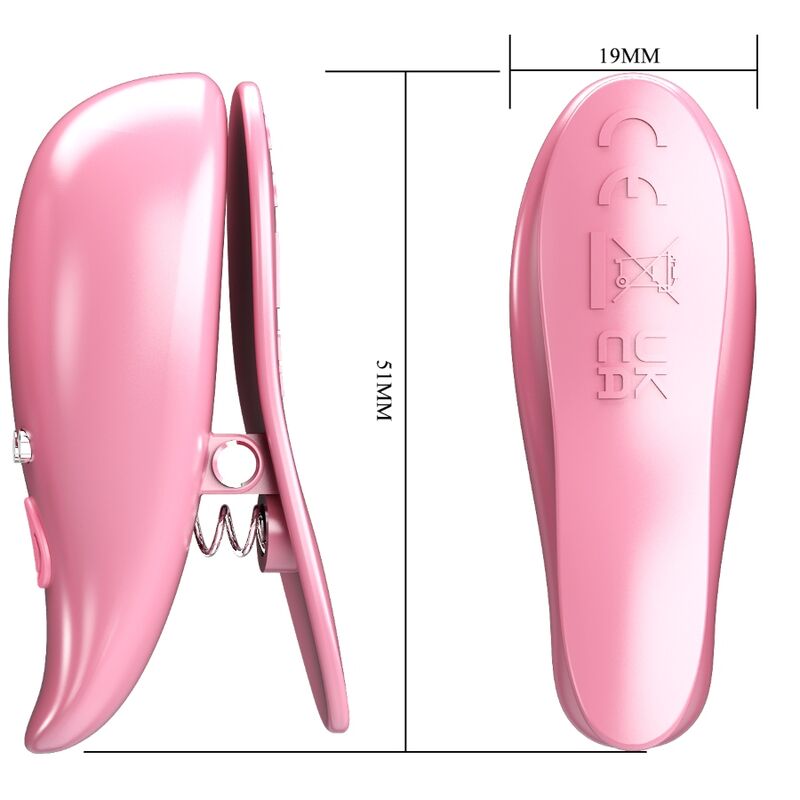 PRETTY LOVE - LEAF VIBRERANDE NIPPLE CLAMPS PINK