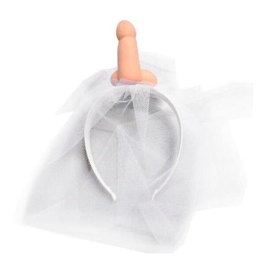 DIABLO PICANTE - Vitt brudslöja med penis