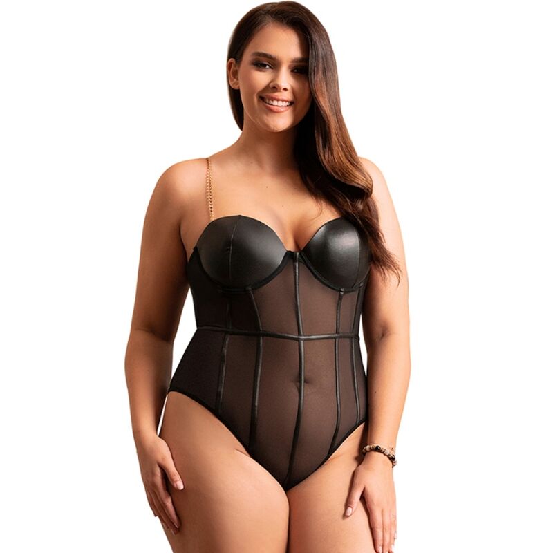 Svart kedja hängslen bodysuit L/XL från SUBBLIME