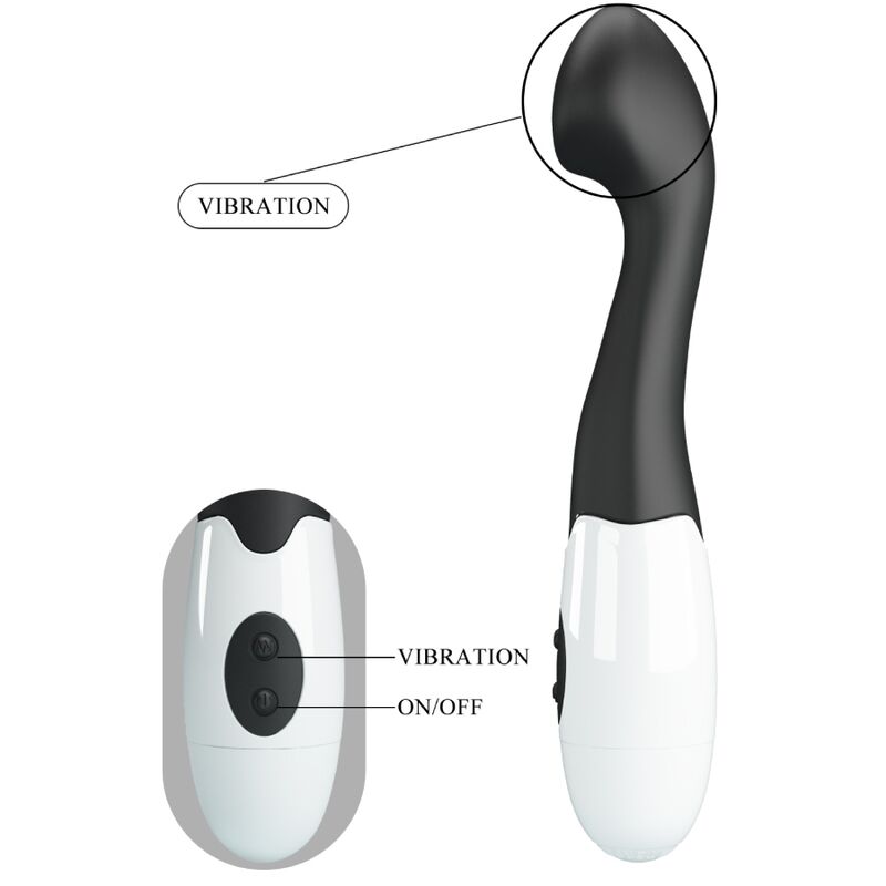 Pretty Love Charles G-spot vibrator i svart med 30 lägen