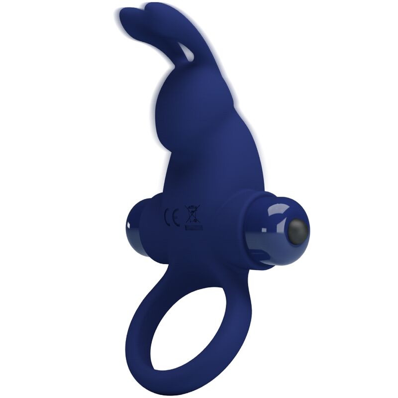 PRETTY LOVE - JIRO RABBIT RING MED VIBRATION BLÅ