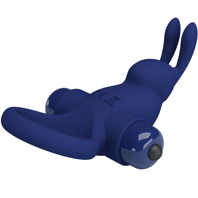 PRETTY LOVE - JIRO RABBIT RING MED VIBRATION BLÅ