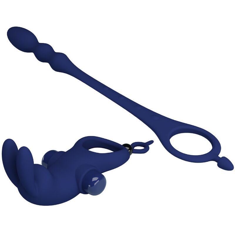 PRETTY LOVE - AYAD RABBIT VIBRATOR RING MED PLUGG BLÅ