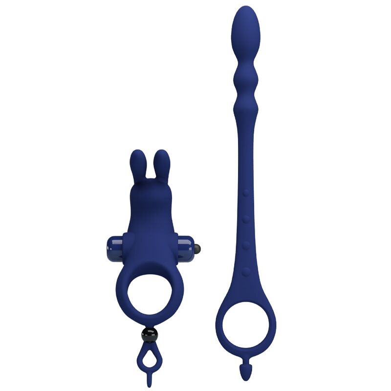 PRETTY LOVE - AYAD RABBIT VIBRATOR RING MED PLUGG BLÅ