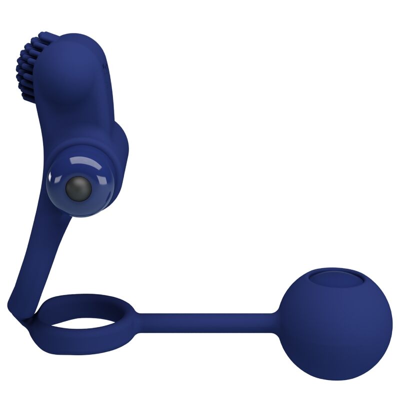 Pretty Love Remington dubbel vibratorring med plugg i blå färg