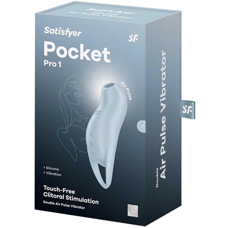 Satisfyer Pocket Pro 1 klitorisstimulator i ljusblå färg