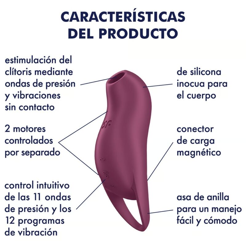 Satisfyer Pocket Pro 1 klitorisstimulator i garnet färg