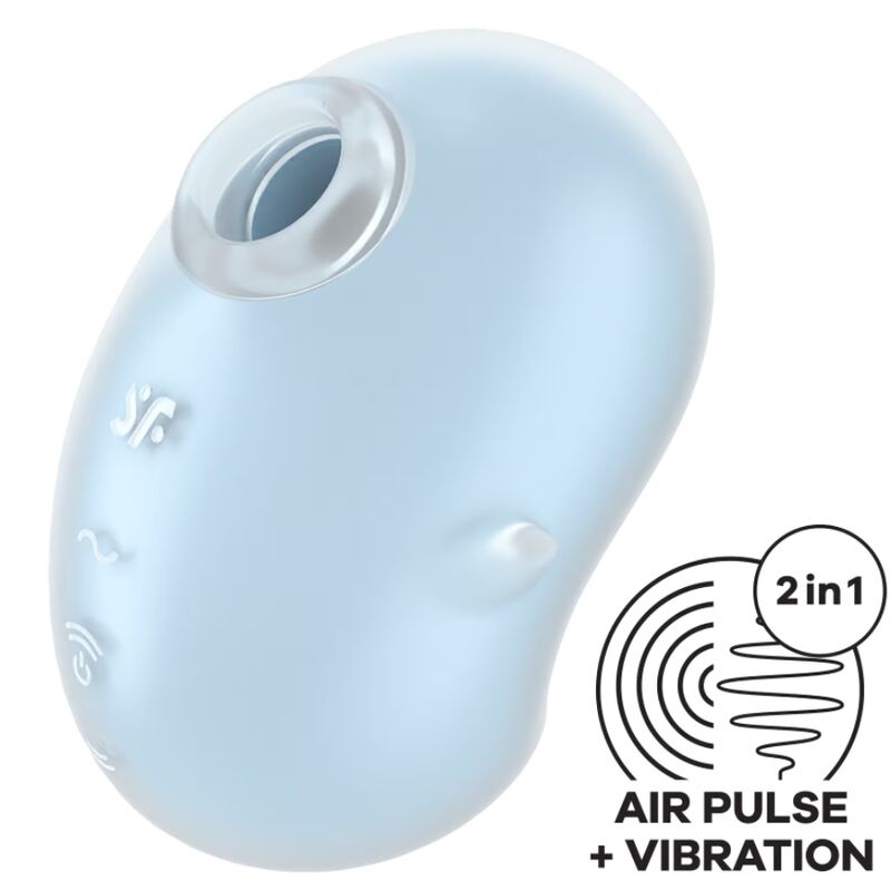 Satisfyer Cutie Ghost lay-on vibrator i ljusblå färg