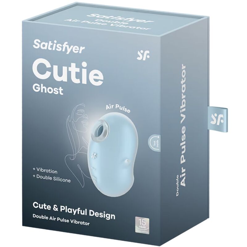 Satisfyer Cutie Ghost lay-on vibrator i ljusblå färg