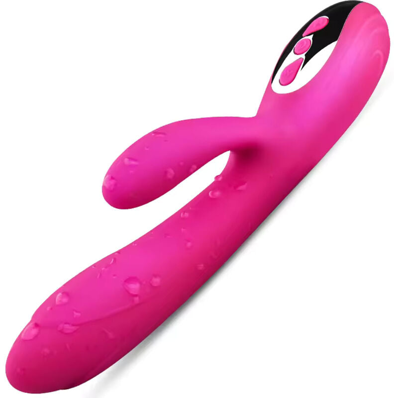 Flexibel vibrator och stimulator med fuchsia värmeeffekt