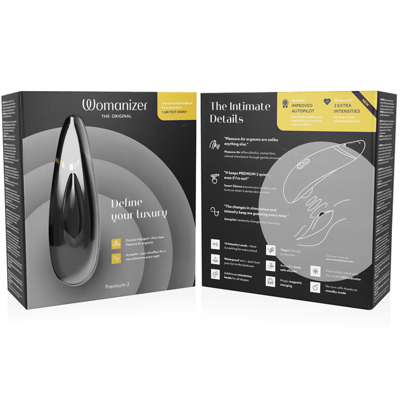 WOMANIZER - PREMIUM 2 KLITORAL STIMULATOR SVART