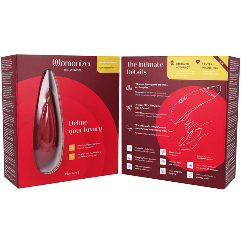 Womanizer Premium 2 klitorisstimulator i bordeaux