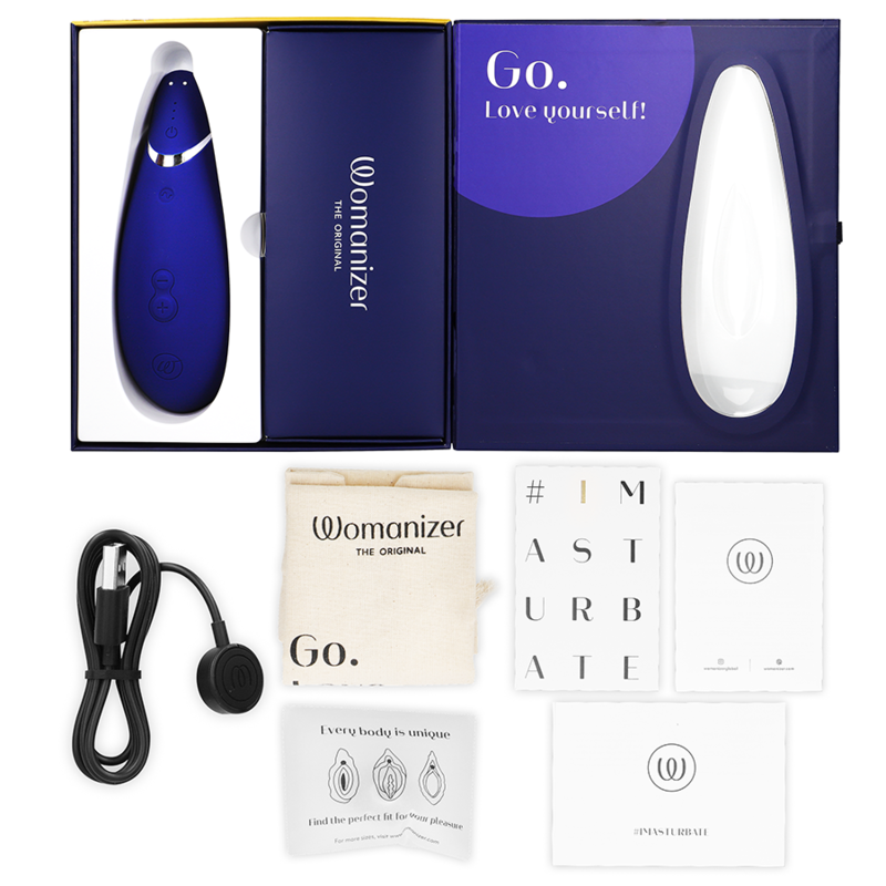 Womanizer Premium 2 klitorisstimulator i blåbärsfärg