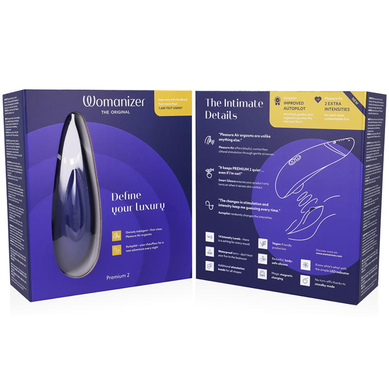 Womanizer Premium 2 klitorisstimulator i blåbärsfärg
