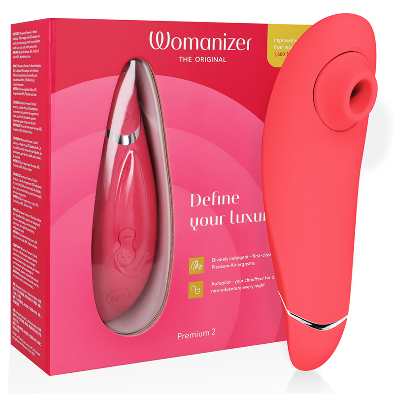 Womanizer Premium 2 klitoralsimulator i färgen hallon
