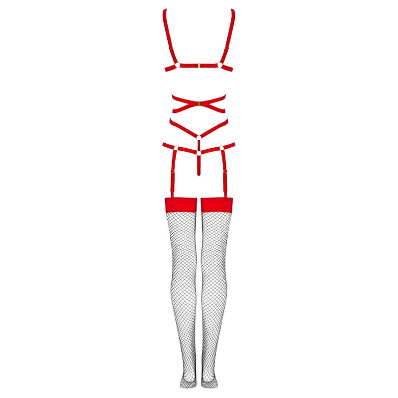 LIVCO CORSETTI FASHION Thiara LC 20213 set body och strumpor röd S/M