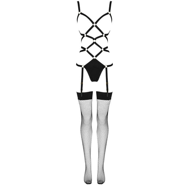 LIVCO CORSETTI FASHION Thiara set body och strumpor svart S/M