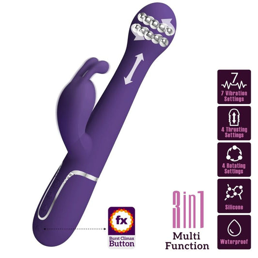 PRETTY LOVE - DEJON RABBIT VIBRATOR 3 I 1 MULTIFUNCTION LILA