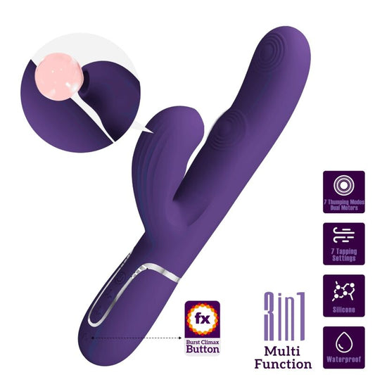PRETTY LOVE - PERLITA G-SPOT VIBRATOR 3 I 1 MULTIFUNCTION LILA