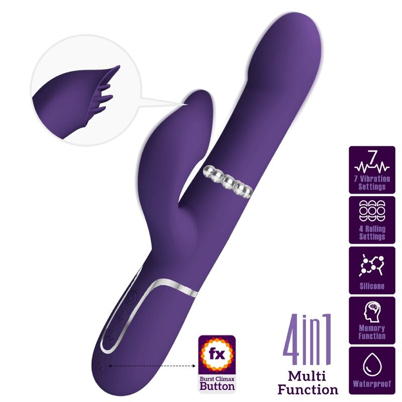 Pretty Love Zalin Rabbit Vibrator 4 i 1 i lila