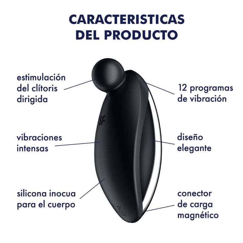 Satisfyer Spot On 2 liggande vibrator i svart