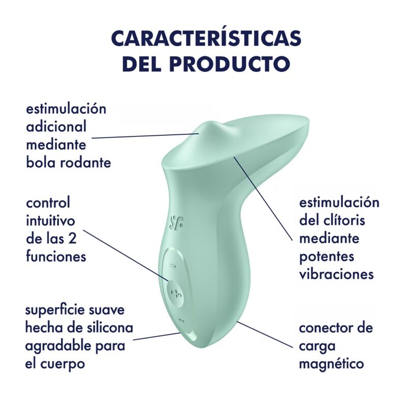 Satisfyer Exciterrr liggande klitorisstimulator i mintfärg