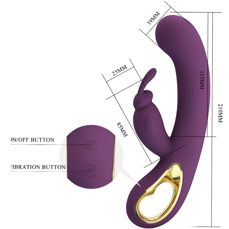 Pretty Love Liam Rabbit Vibrator och G-punktsstimulator i lila