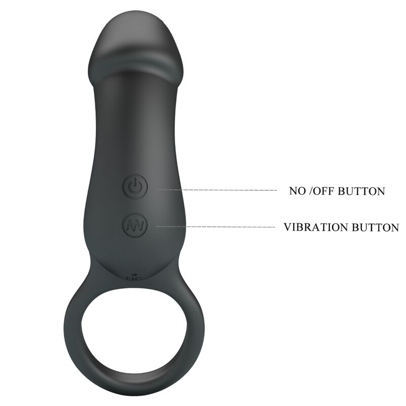 PRETTY LOVE Trae vibrerande svart ring med stimulator