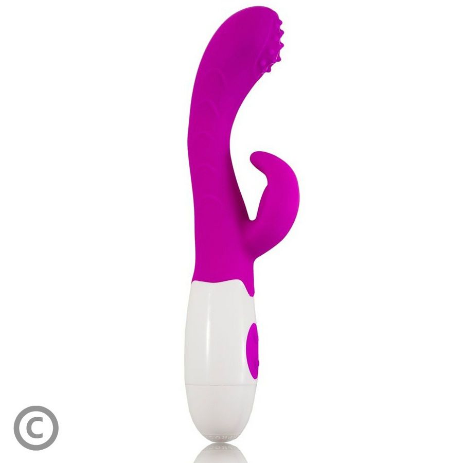 Elegant lila och vit vibrator för klitorisk och vaginal stimulering